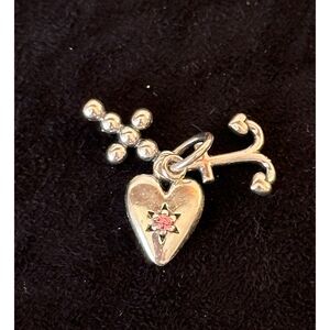 Vintage Pandora Sterling Silver Faith, Hope and Charity Dangle Bead Charm